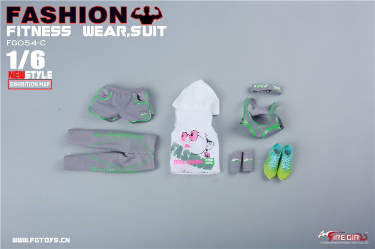Female Fashion Fitness Wear (Green) 1/6 Scale Accessory Set Gallery Image 3