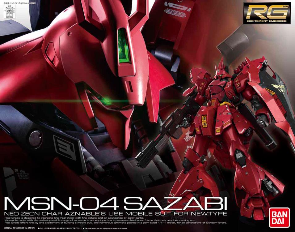 Mobile Suit Gundam: Char's Counterattack RG Sazabi 1/144 Scale Model Kit Gallery Image 7