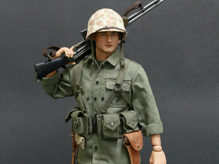 World War II US Marine Corps Browning Automatic Rifle (BAR) Gunner