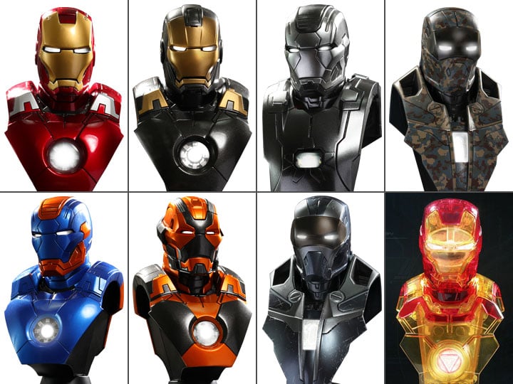 Iron Man 3 HTB21-27 Series II 1/6th Scale Collectible Bust Deluxe Case of 8 + $100 BBTS Store Credit Bonus Gallery Image 1
