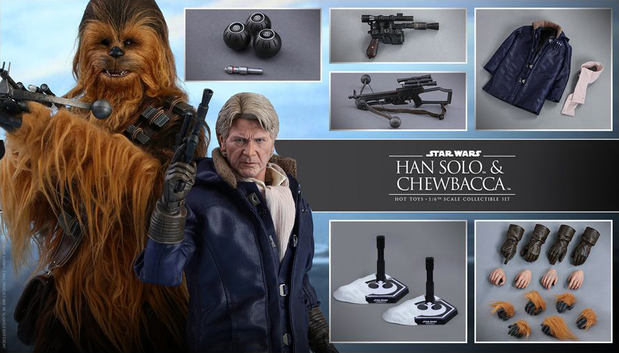 Star Wars: The Force Awakens MMS376 Han Solo & Chewbacca 1/6th Scale Collectible Figures Set + $200 BBTS Store Credit Bonus Gallery Image 9