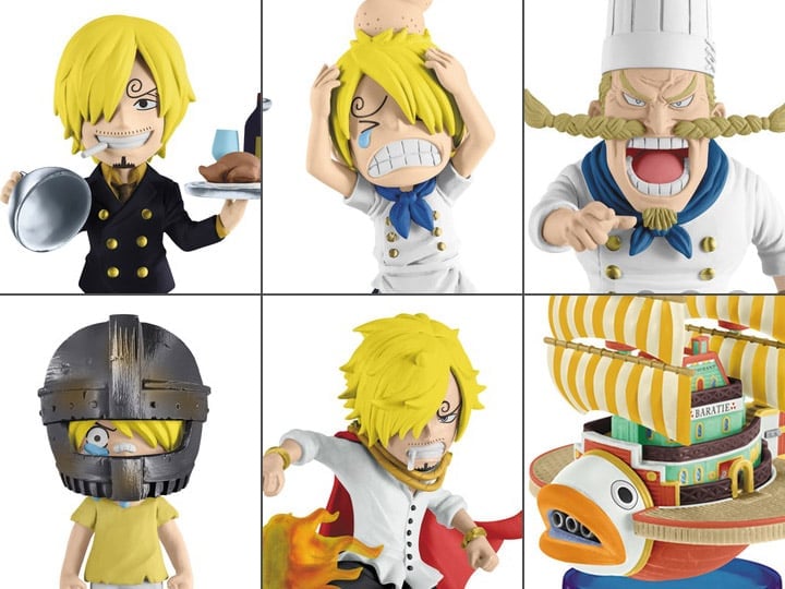 One Piece World Collectable Figure History of Sanji Set of 6 Figures