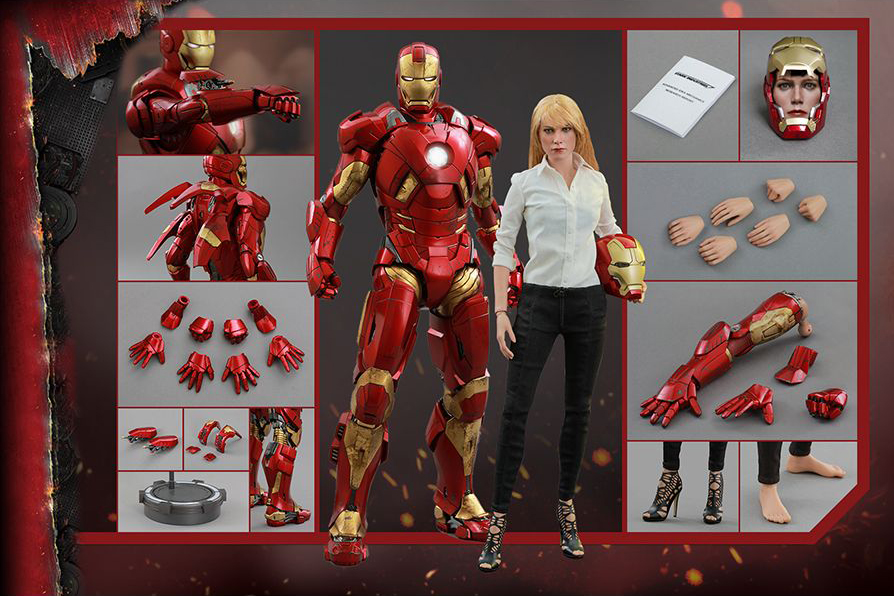 Iron Man 3 MMS311 Pepper Potts & Mark IX 1/6th Scale Collectible Figures Set + $150 BBTS Store Credit Bonus Gallery Image 12