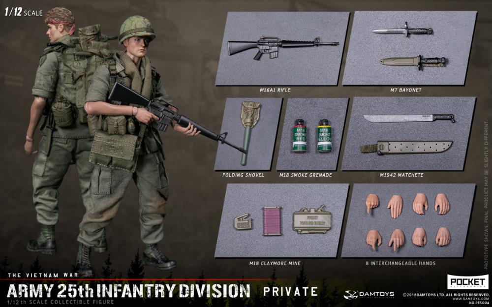 Army 25th Infantry Division Pocket Elite Series Private 1/12 Scale Figure Gallery Image 13