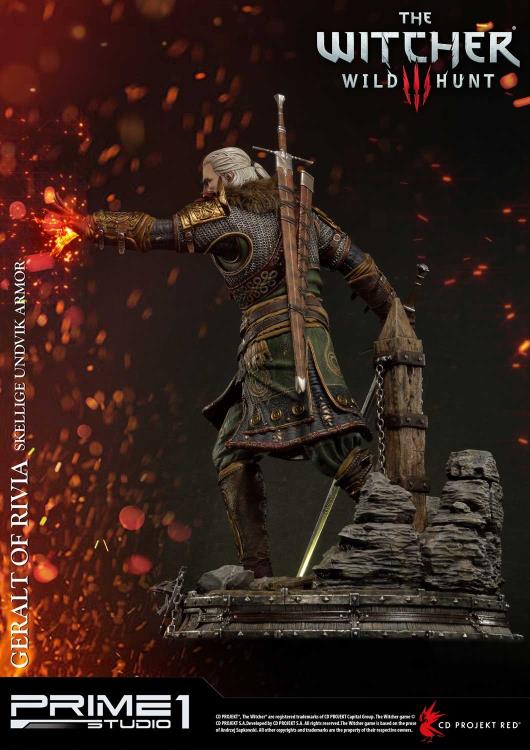 The Witcher 3: Wild Hunt Premium Masterline Geralt of Rivia (Skellige Undvik Armor) 1/4 Scale Statue Gallery Image 14