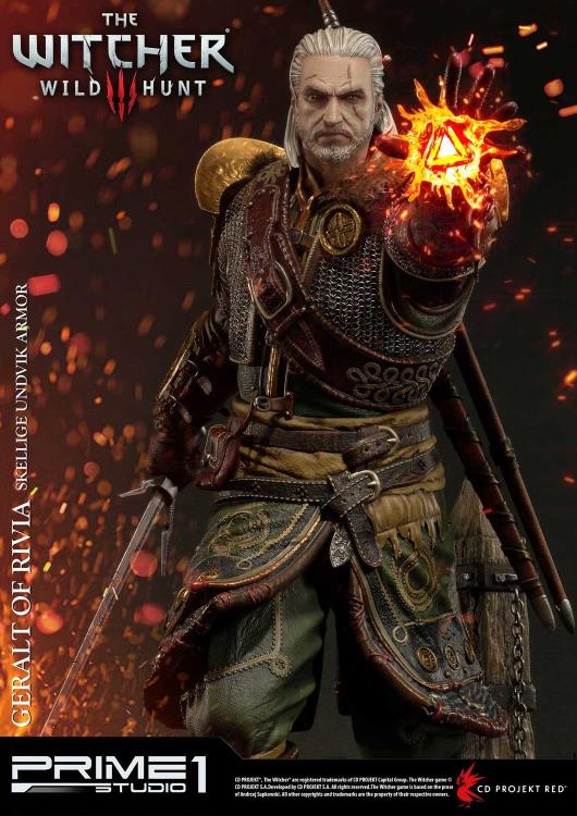 The Witcher 3: Wild Hunt Premium Masterline Geralt of Rivia (Skellige Undvik Armor) 1/4 Scale Statue Gallery Image 7