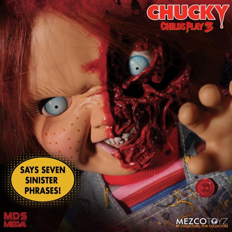 Child's Play 3 Mezco Designer Series Talking Pizza Face Chucky Gallery Image 8