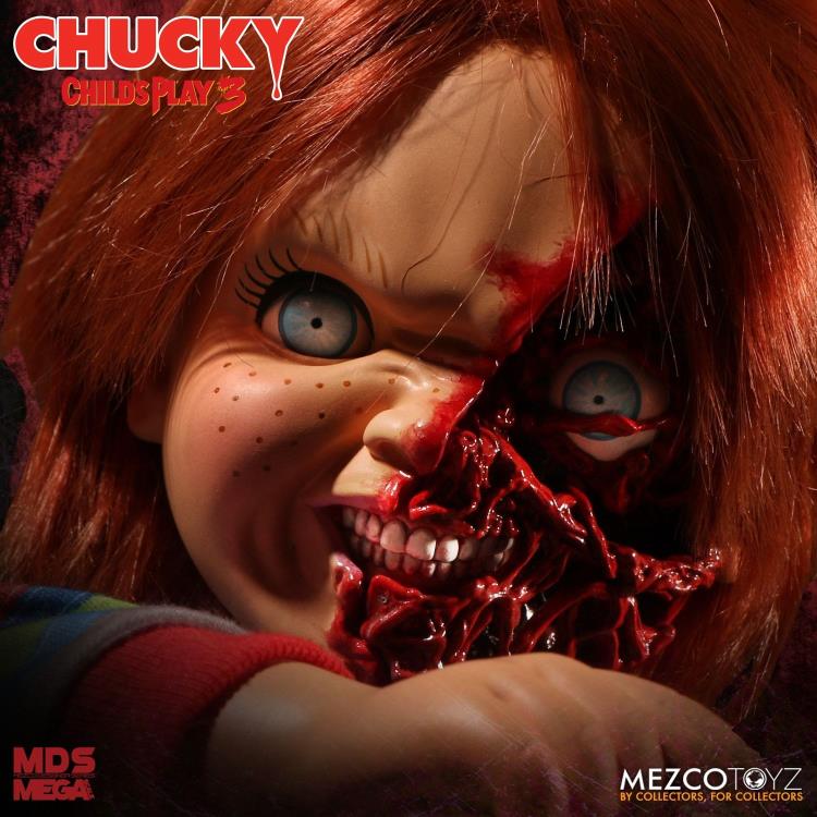 Child's Play 3 Mezco Designer Series Talking Pizza Face Chucky Gallery Image 7