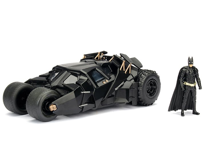 The Dark Knight Metals Die Cast Batman & 1/24 Scale Batmobile Tumbler