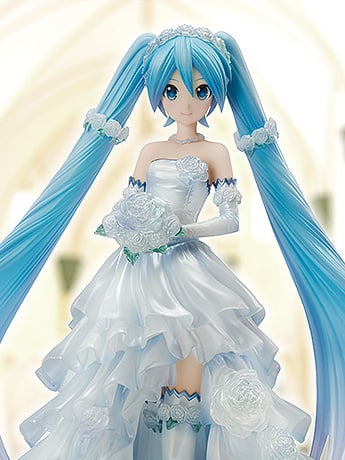 miku figure white dress brown corset bows in hair Hatsune Miku Evolve Clearluxe (Clione) Figure