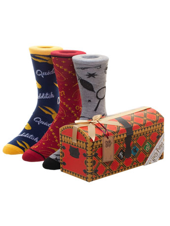 Harry Potter Quidditch Trunk Crew Socks Three-Pack Gallery Image 2