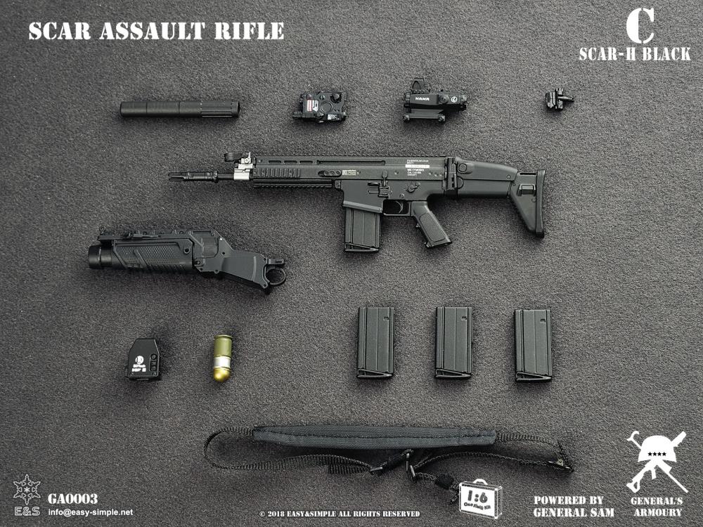 SCAR Assault Rifle (Mk17 in Black) 1/6 Scale Accessory Set Gallery Image 4