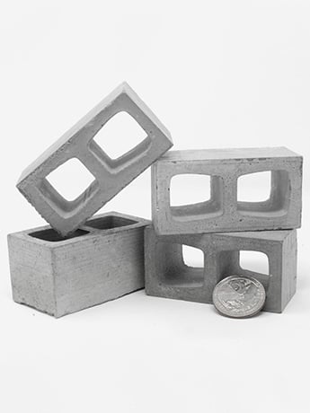 Mini Materials 1/6 Scale Mini Cinder Blocks (4 Pack) Gallery Image 2