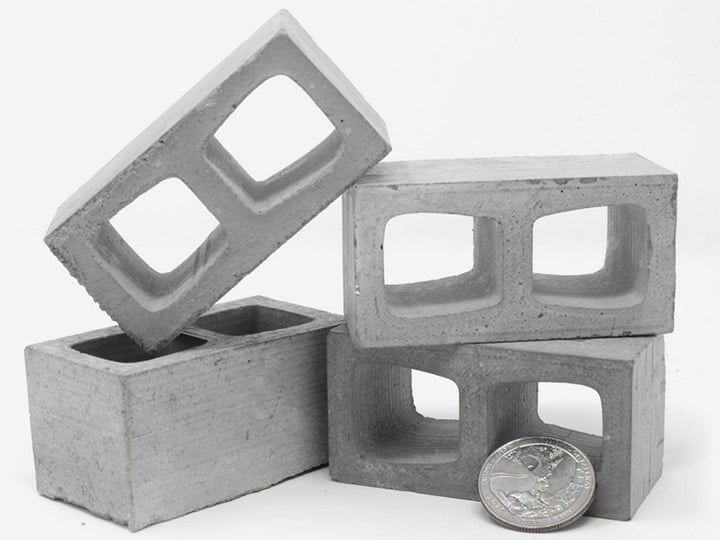 Mini Materials 1/6 Scale Mini Cinder Blocks (4 Pack) Gallery Image 1