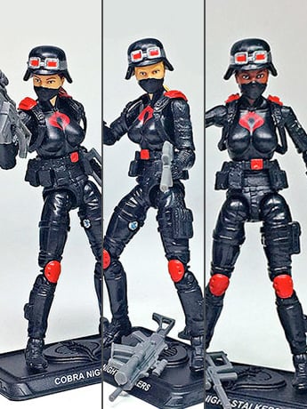 G.I. Joe Cobra Night Stalkers Female Troopers GI Joe Club 2018 Exclusive Three-Pack Gallery Image 2