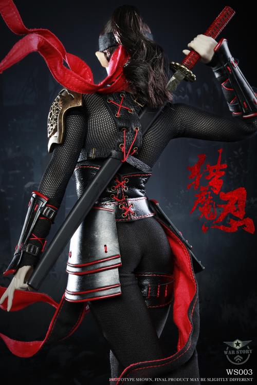 悪魔　女性可動フィギュア　　希少な赤い素体 1/12 red demon Demon Female Ninja 1/6 Scale Figure