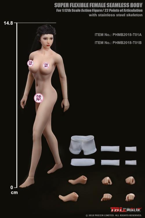 Super-Flexible Female Seamless 1/12 Scale Suntan Medium Bust Body (T01B) Gallery Image 4