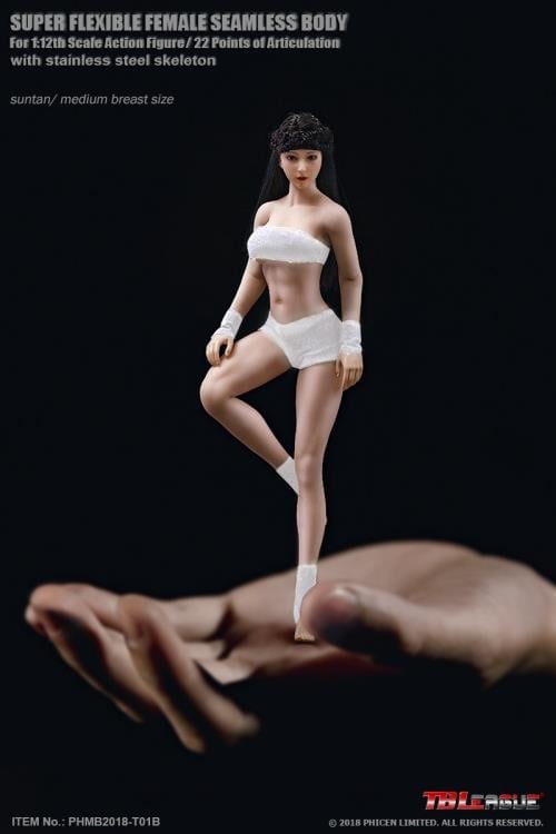 Super-Flexible Female Seamless 1/12 Scale Suntan Medium Bust Body (T01B) Gallery Image 3