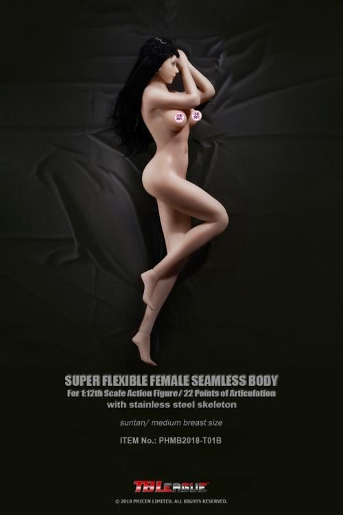 Super-Flexible Female Seamless 1/12 Scale Suntan Medium Bust Body (T01B) Gallery Image 5