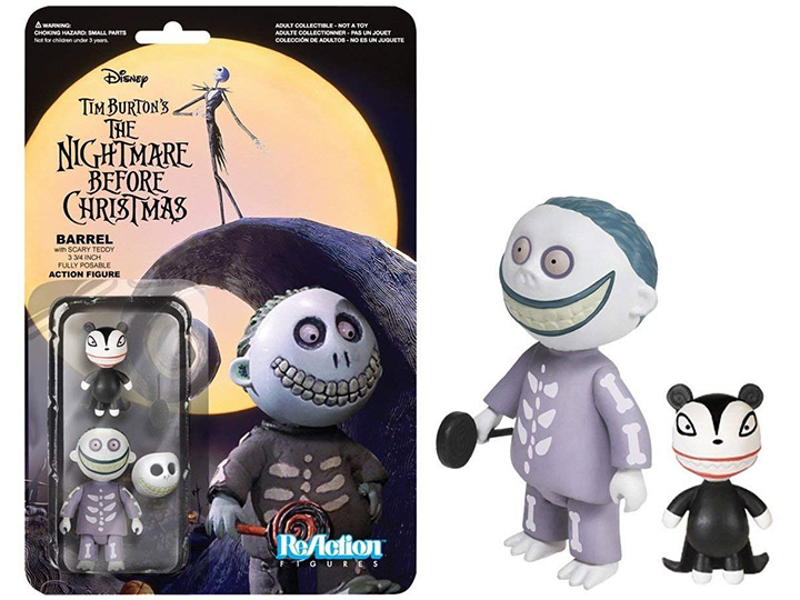 The Nightmare Before Christmas 3.75" ReAction Retro Action Figure - Barrel with Scary Teddy Gallery Image 1