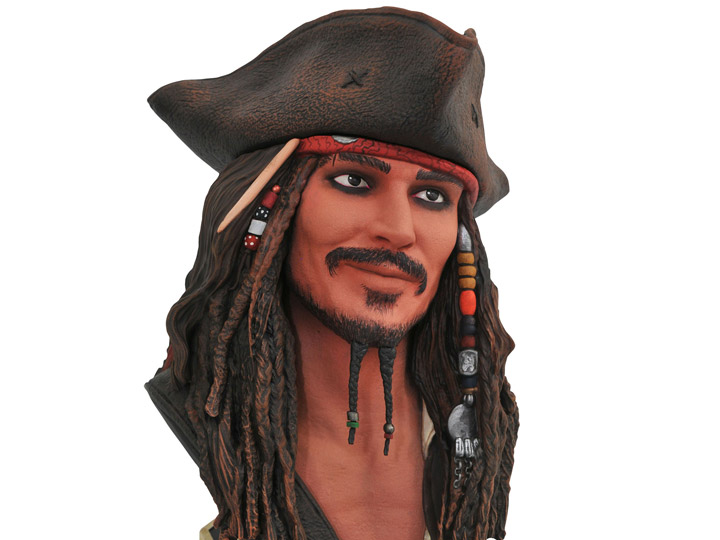 Pirates of the Caribbean Legends in 3D Jack Sparrow 1/2 Scale Limited Edition Bust Gallery Image 1