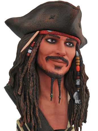 Pirates of the Caribbean Legends in 3D Jack Sparrow 1/2 Scale Limited Edition Bust Gallery Image 2