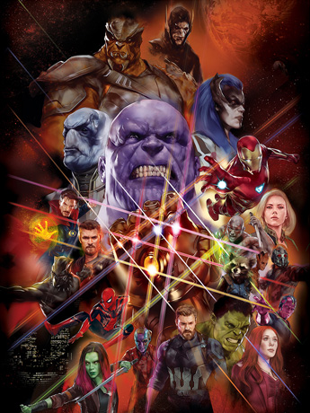 Avengers: Infinity War All Players Poster Canvas Art Print Gallery Image 2