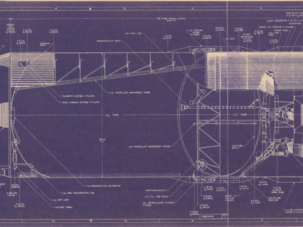 Saturn V Aero-Art Blueprint Poster Gallery Image 5