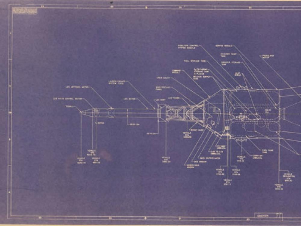 Saturn V Aero-Art Blueprint Poster Gallery Image 3
