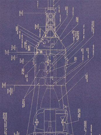 Saturn V Aero-Art Blueprint Poster Gallery Image 2