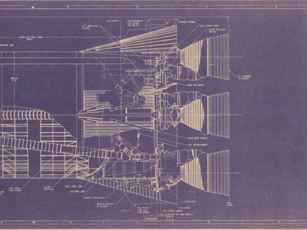 Saturn V Aero-Art Blueprint Poster Gallery Image 7