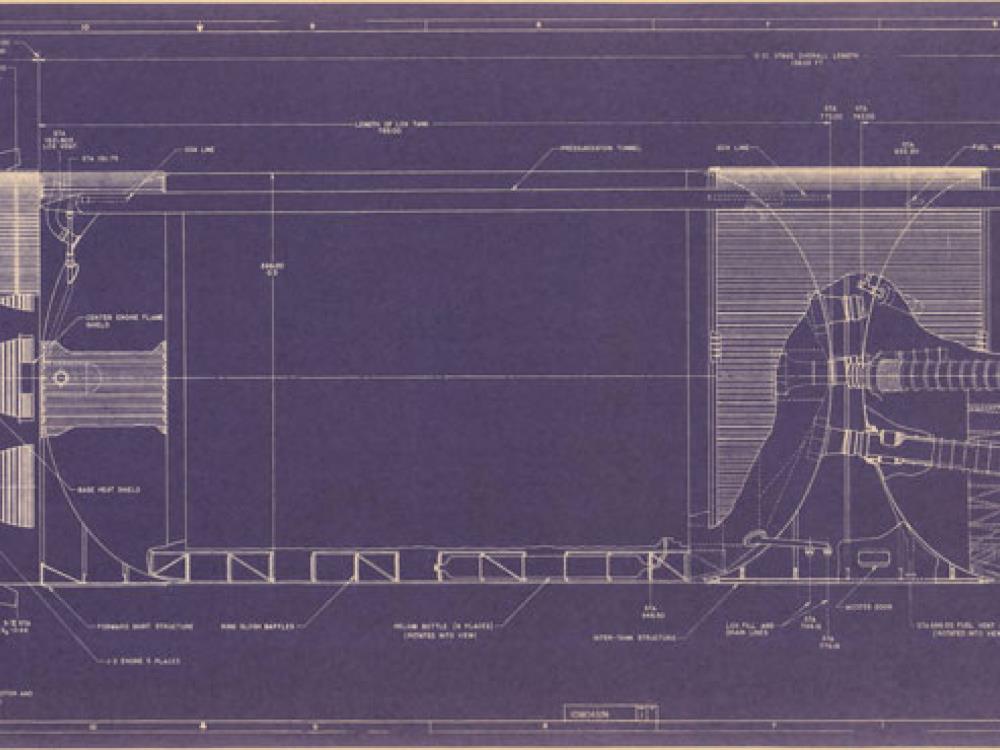 Saturn V Aero-Art Blueprint Poster Gallery Image 6