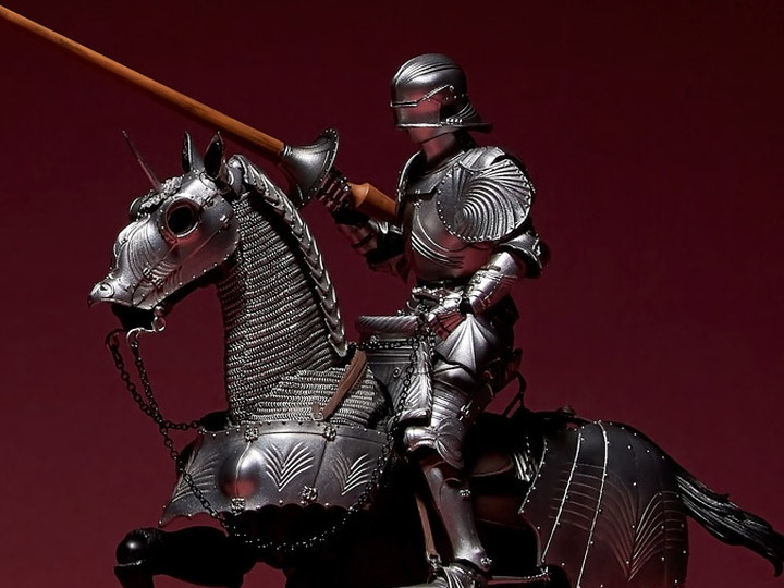KT Project KT-027 Takeya Shiki Jizai Okimono Kitaro 15th Century Gothic Equestrian Armor (Silver) Gallery Image 1