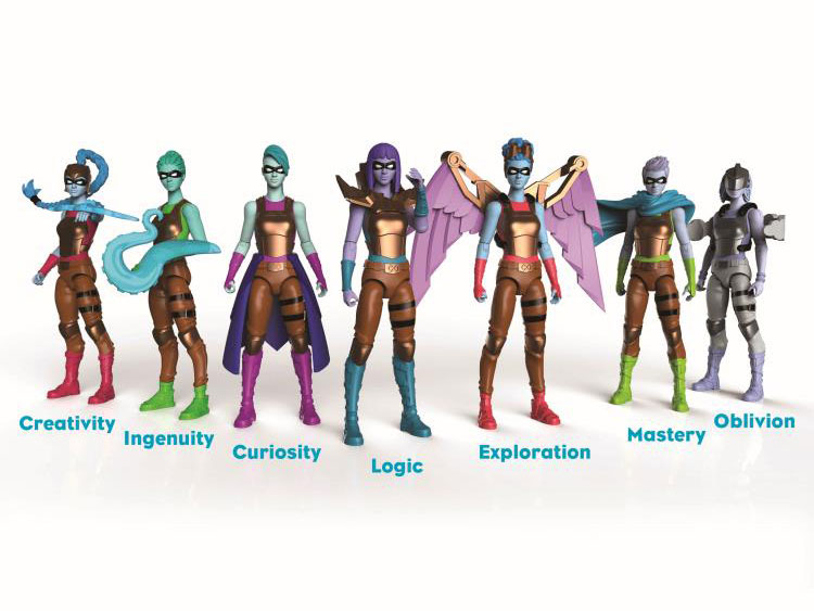IAmElemental 4" Figure Series 02 Wisdom: Set of 7 Figures Gallery Image 3