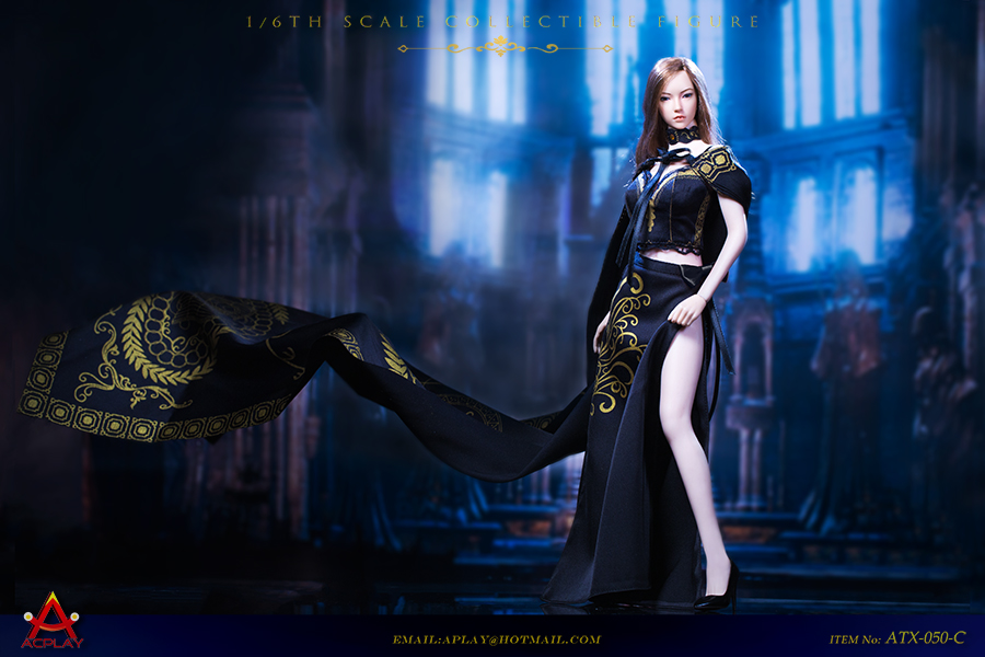 Queen Style Long Retro Skirt (Black) 1/6 Scale Accessory Set Gallery Image 3