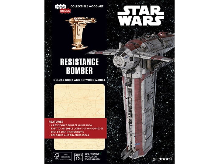 Star Wars IncrediBuilds Resistance Bomber Deluxe Book & 3D Wood Model Kit Gallery Image 1