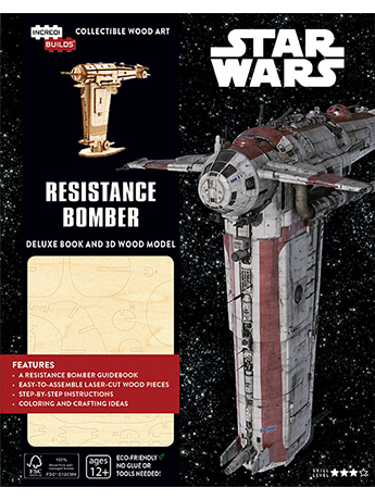 Star Wars IncrediBuilds Resistance Bomber Deluxe Book & 3D Wood Model Kit Gallery Image 2