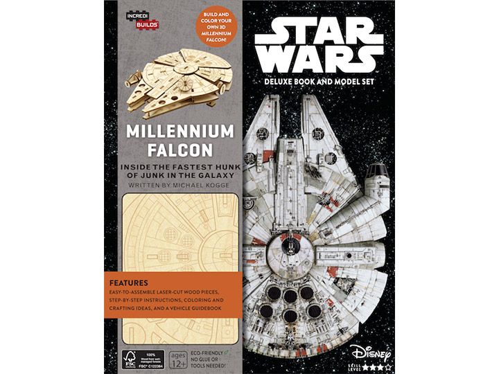 Star Wars IncrediBuilds Millennium Falcon Deluxe Book & 3D Wood Model Kit Gallery Image 1