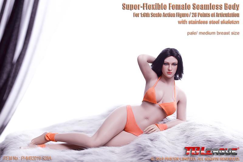 Buxom Woman Super-Flexible Female Seamless 1/6 Scale Pale Medium Bust Body (S28A) Gallery Image 8
