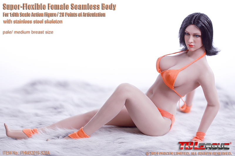 Buxom Woman Super-Flexible Female Seamless 1/6 Scale Pale Medium Bust Body (S28A) Gallery Image 9