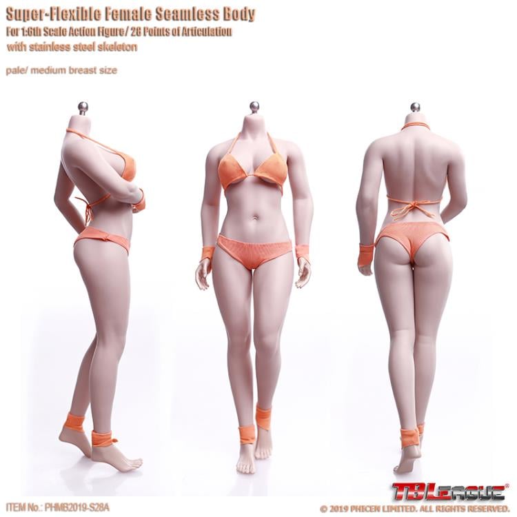 Buxom Woman Super-Flexible Female Seamless 1/6 Scale Pale Medium Bust Body (S28A) Gallery Image 3