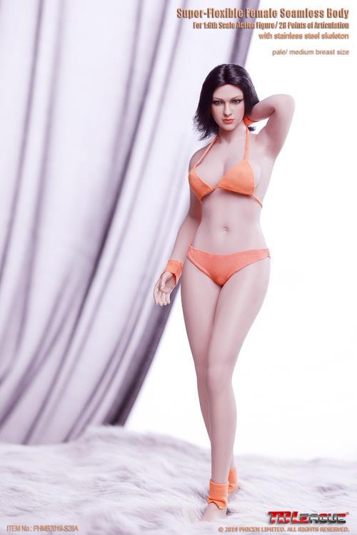 Buxom Woman Super-Flexible Female Seamless 1/6 Scale Pale Medium Bust Body (S28A) Gallery Image 4
