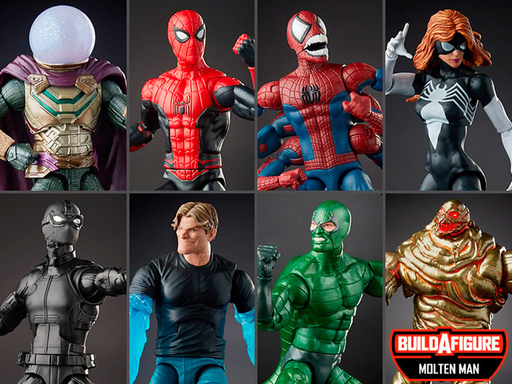 Spider-Man Marvel Legends Wave 10 Set of 7 Figures (Molten Man BAF) Gallery Image 1