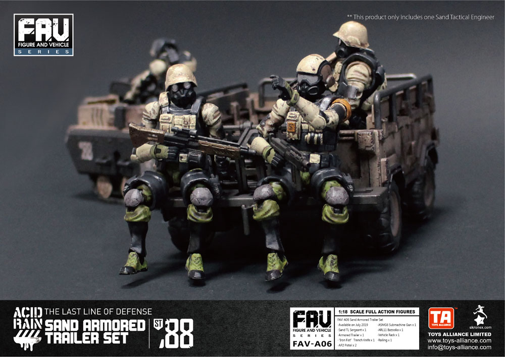 Acid Rain FAV-A06 Sand Armored Trailer Action Figure Set Gallery Image 4
