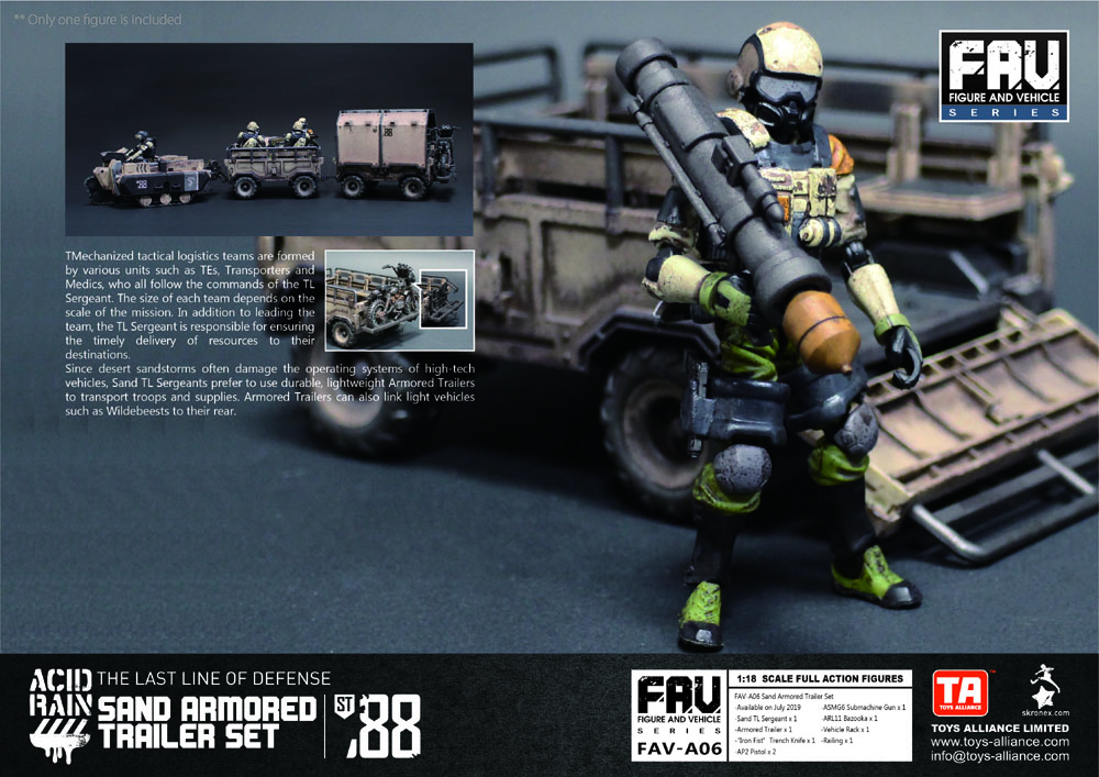 Acid Rain FAV-A06 Sand Armored Trailer Action Figure Set Gallery Image 5
