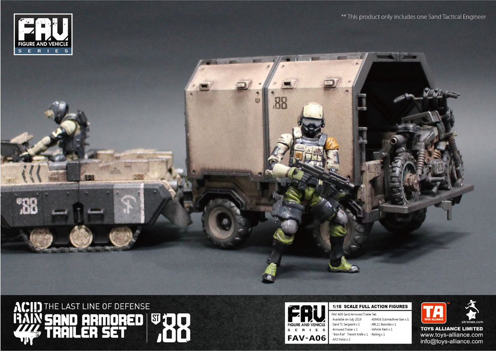 Acid Rain FAV-A06 Sand Armored Trailer Action Figure Set Gallery Image 6