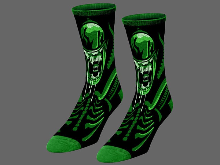 Aliens Xenomorph Custom Knit Crew Socks Gallery Image 1