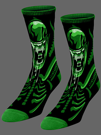 Aliens Xenomorph Custom Knit Crew Socks Gallery Image 2