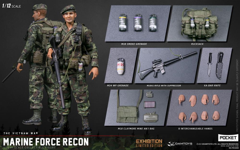 Marine Force Recon in Vietnam Pocket Elite Series 1/12 Scale Figure