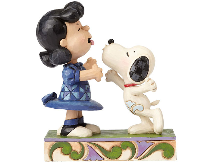 Peanuts "Agh! I've been kissed by a dog!" Lucy and Snoopy Figure (Jim Shore) Gallery Image 1